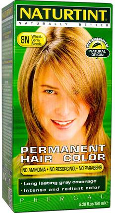 Permanent Hair Color, 8N Wheat Germ Blonde, 5.28 fl oz (150 ml) by Naturtint, 洗澡，美容，頭髮，頭皮，頭髮的顏色 HK 香港