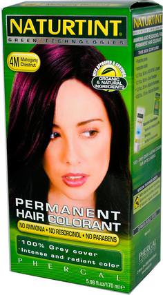 Permanent Hair Colorant, 4M Mahogany Chestnut, 5.98 fl oz (170 ml) by Naturtint, 健康 HK 香港