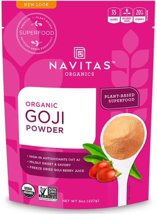 Organic Goji Powder, 8 oz (227 g) by Navitas Organics, 補品，水果提取物，超級水果，adaptogen HK 香港