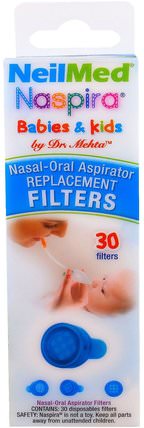 Naspira, Nasal-Oral Aspirator Replacement Filters, For Babies & Kids, 30 Filters by NeilMed, 健康，鼻腔健康，嬰兒及兒童產品 HK 香港