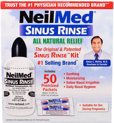 The Original & Patented Sinus Rinse Kit, 50 Premixed Packets, 1 Kit by NeilMed, 健康，鼻腔健康，鼻腔 HK 香港