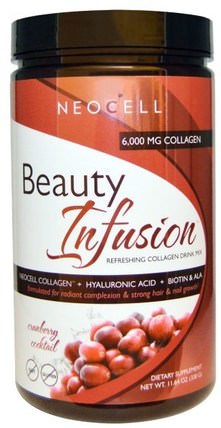 Beauty Infusion, Refreshing Collagen Drink Mix, Cranberry Cocktail, 11.64 oz (330 g) by Neocell, 健康，女性，透明質酸，美容 HK 香港