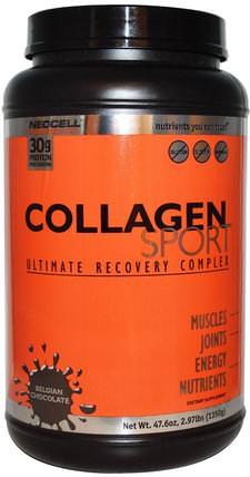 Collagen Sport, Ultimate Recovery Complex, Belgian Chocolate, 2.97 lbs (1350 g) by Neocell, 補充劑，乳清蛋白，運動 HK 香港