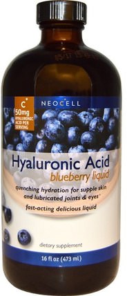 Hyaluronic Acid, Blueberry Liquid, 16 fl oz (473 ml) by Neocell, 美容，抗衰老，透明質酸 HK 香港