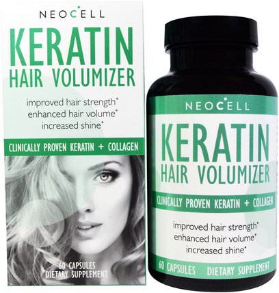 Keratin Hair Volumizer, 60 Capsules by Neocell, 健康，女性，頭髮補充劑，指甲補充劑，皮膚補充劑，I型和iii型膠原蛋白 HK 香港