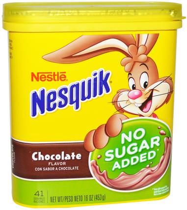 Nestle, Chocolate Flavor, No Sugar Added, 16 oz (453 g) by Nesquik, 兒童健康，兒童食品 HK 香港