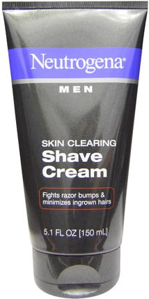 Men, Skin Clearing Shave Cream, 5.1 fl oz (150 ml) by Neutrogena, 美容，男士護膚，剃須膏 HK 香港