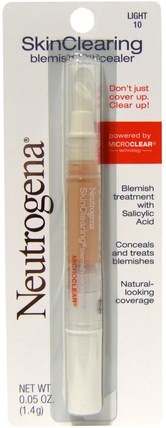 SkinClearing Blemish Concealer, Light 10, 0.05 oz (1.4 g) by Neutrogena, neutrogena痤瘡，面部護理 HK 香港
