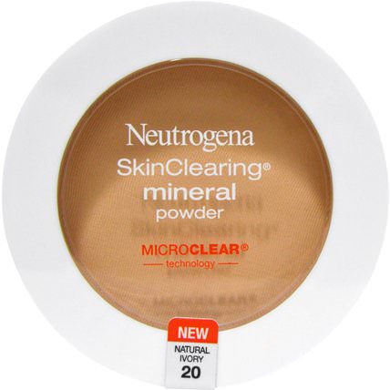 SkinClearing Mineral Powder, Natural Ivory 20, 0.38 oz (11 g) by Neutrogena, neutrogena痤瘡，面部護理 HK 香港