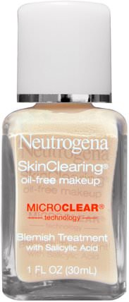 SkinClearing Oil-Free Makeup, Classic Ivory 10, 1 fl oz (30 ml) by Neutrogena, neutrogena痤瘡，面部護理 HK 香港