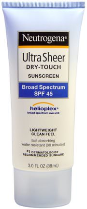 Ultra Sheer Dry-Touch Suncreen, SPF 45, 3.0 fl oz (88 mL) by Neutrogena, 洗澡，美容，防曬霜，spf 30-45，面部護理 HK 香港