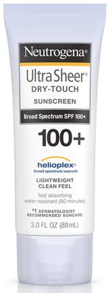Ultra Sheer, Dry-Touch Sunscreen SPF 100+, 3 fl oz (88 ml) by Neutrogena, 浴，美容，防曬霜，spf 50-75 HK 香港