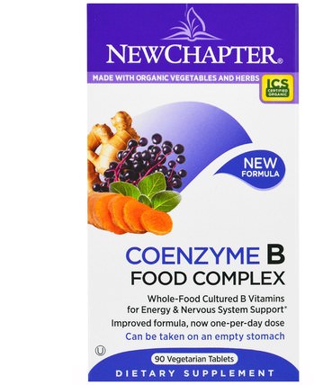 Coenzyme B Food Complex, 90 Veggie Tabs by New Chapter, 維生素，維生素B複合物，輔酶b維生素 HK 香港