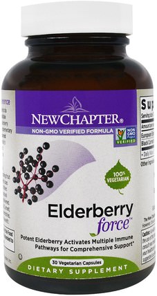 Elderberry Force, 30 Veggie Caps by New Chapter, 健康，感冒流感和病毒，接骨木（接骨木） HK 香港