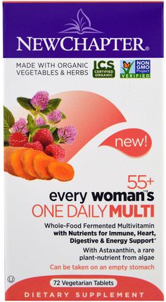 55+ Every Womans One Daily Multi, 72 Veggie Tabs by New Chapter, 維生素，女性多種維生素 HK 香港