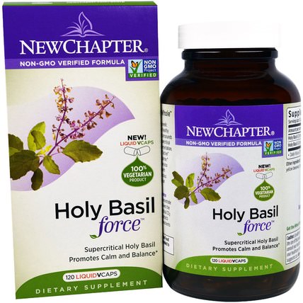 Holy Basil Force, 120 Liquid VCaps by New Chapter, 補充劑，adaptogen HK 香港