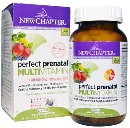 Perfect Prenatal Multivitamin, 270 Tablets by New Chapter, 維生素，產前多種維生素 HK 香港