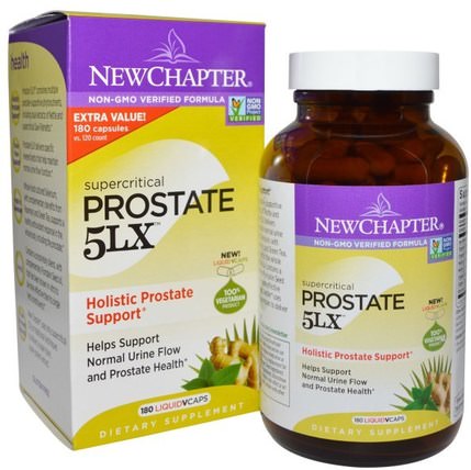 Prostate 5LX, Holistic Prostate Support, 180 Liquid Vcaps by New Chapter, 健康，男人，前列腺 HK 香港