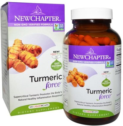 Turmeric Force, 120 Vegetarian Capsules by New Chapter, 補充劑，抗氧化劑，薑黃素，薑黃 HK 香港