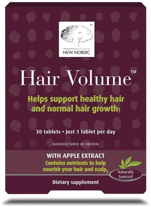 Hair Volume With Apple Extract, 30 Tablets by New Nordic US Inc, 健康，女性，頭髮補充劑，指甲補品，皮膚補充劑 HK 香港