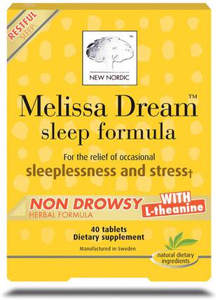 Melissa Dream, Sleep Formula, 40 Tablets by New Nordic US Inc, 補充，睡覺 HK 香港