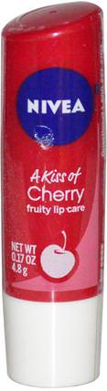 A Kiss of Cherry, Fruity Lip Care, 0.17 oz (4.8 g) by Nivea, 洗澡，美容，口紅，光澤，襯墊 HK 香港