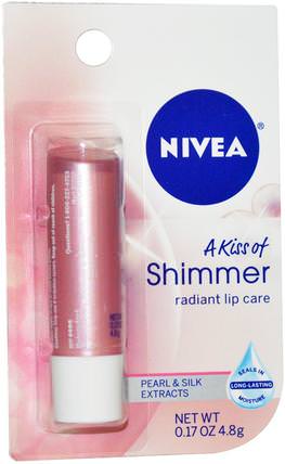 A Kiss of Shimmer, Radiant Lip Care, 0.17 oz (4.8 g) by Nivea, 洗澡，美容，口紅，光澤，襯墊 HK 香港