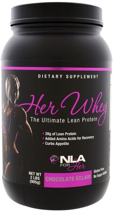 Her Whey, Ultimate Lean Protein, Chocolate Eclair, 2 lbs (905 g) by NLA for Her, 運動，女子運動產品 HK 香港