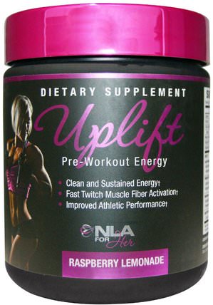 Uplift, Pre Workout Energy, Raspberry Lemonade, 0.46 lbs (210 g) by NLA for Her, 體育，女子體育用品，能源 HK 香港