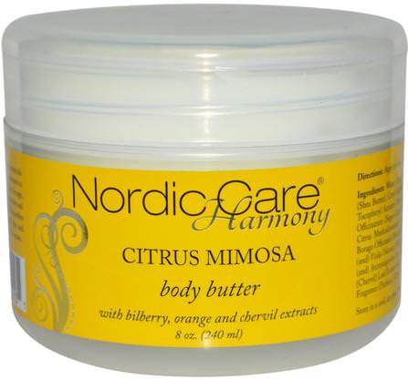 Harmony, Body Butter, Citrus Mimosa, 8 oz (240 ml) by Nordic Care, 健康，皮膚，身體黃油 HK 香港