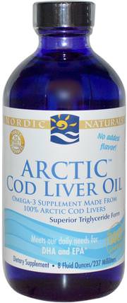 Arctic Cod Liver Oil, 8 fl oz (237 ml) by Nordic Naturals, 補充劑，efa omega 3 6 9（epa dha），魚肝油，魚肝油液 HK 香港