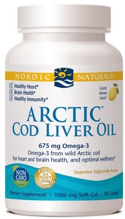 Arctic Cod Liver Oil, Lemon, 1000 mg, 90 Soft Gels by Nordic Naturals, 健康 HK 香港