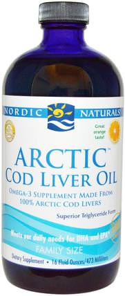 Arctic Cod Liver Oil, Orange, 16 fl oz (473 ml) by Nordic Naturals, 補充劑，efa omega 3 6 9（epa dha），魚肝油，魚肝油液 HK 香港