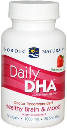 Daily DHA, Strawberry, 1000 mg, 30 Soft Gels by Nordic Naturals, 北歐自然dha HK 香港