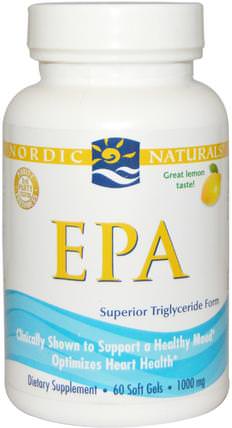 EPA, Lemon, 1000 mg, 60 Soft Gels by Nordic Naturals, 健康 HK 香港