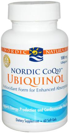 Nordic CoQ10, Ubiquinol, 100 mg, 60 Soft Gels by Nordic Naturals, 補充劑，抗氧化劑，泛醇qh HK 香港