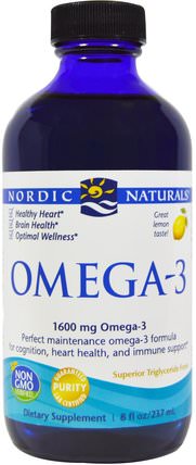 Omega-3, Lemon, 8 fl oz (237 ml) by Nordic Naturals, 健康 HK 香港