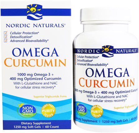 Omega Curcumin, 60 Soft Gels by Nordic Naturals, 補充劑，抗氧化劑，薑黃素 HK 香港