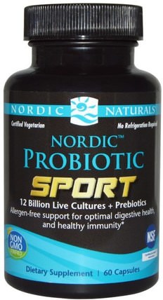 Probiotic Sport, 60 Capsules by Nordic Naturals, 補充劑，益生菌 HK 香港