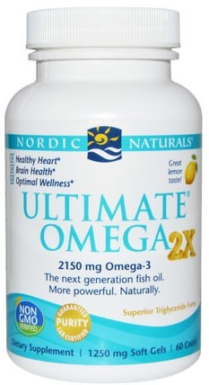 Ultimate Omega 2x, Lemon Flavor, 60 Softgels by Nordic Naturals, 健康 HK 香港
