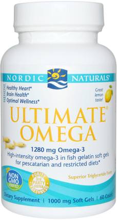Ultimate Omega, Great Lemon Taste, 1000 mg, 60 Count by Nordic Naturals, 健康 HK 香港
