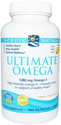 Ultimate Omega, Lemon, 1000 mg, 120 Soft Gels by Nordic Naturals, 健康 HK 香港