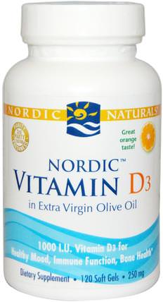 Vitamin D3, Orange, 250 mg, 120 Soft Gels by Nordic Naturals, 維生素，維生素D3 HK 香港