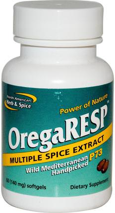 OregaResp, 140 mg, 60 Softgels by North American Herb & Spice Co., 補充劑，牛至油，呼吸支持 HK 香港