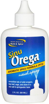 Sinu Orega, Nasal Spray, 2 fl oz (60 ml) by North American Herb & Spice Co., 健康，鼻腔健康，鼻腔噴霧劑 HK 香港