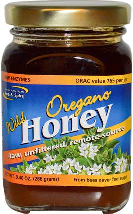 Wild Oregano Honey, 9.40 oz (266 g) by North American Herb & Spice Co., 食物，甜味劑，蜂蜜 HK 香港