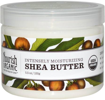 5.5 oz (155 g) by Nourish Organic Intensely Moisturizing Shea Butter, 洗澡，美容，潤膚露，乳木果油 HK 香港
