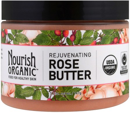 5.2 oz (147 g) by Nourish Organic Rejuvenating Rose Butter, 健康，皮膚，身體黃油 HK 香港