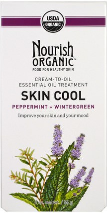 Peppermint + Wintergreen, 2 oz (56 g) by Nourish Organic Skin Cool, 美容，抗衰老 HK 香港