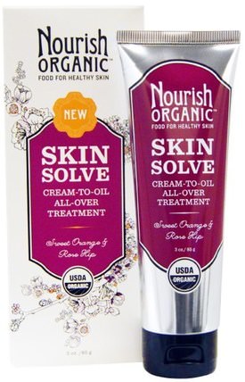 Cream-to-Oil All-Over Treatment, Sweet Orange & Rose Hip, 3 oz (85 g) by Nourish Organic Skin Solve, 洗澡，美容，潤膚露 HK 香港